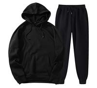 Donne Con Pantaloni Felpa Con Cappuccio Più Tempo Libero Inverno Pile Con Cappuccio Donne Abiti di Lana per Uomo 52r, Nero , L