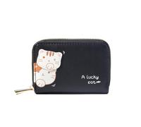 Donne Coquette Cat Modello PU Custodia per Carte In Pelle Y2k Fata Grunge Cerniera Cambiare Borsa Portafoglio Gotico Con Carta Di Credito, nero, Taglia unica