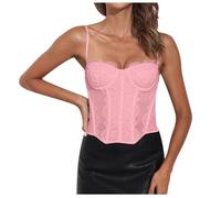 Donne Corsetto Push Up Corpetto Casual Satin Floreale Bustino Vintage Gotico Overbust Vita Modellante Elegante Stretto Gilet Shapewear