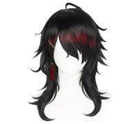 Donne Cosplay Parrucca Per Nijisanji Vox Akuma Costume Capelli Con Frangia Lungo Riccio Soffice Parrucca Per Halloween