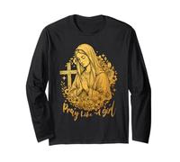 Donne cristiane cattoliche Gesù Pregare Come Una Ragazza Maglia a Manica