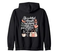 Donne Cristiane Forza E Dignità Proverbi Felpa con Cappuccio