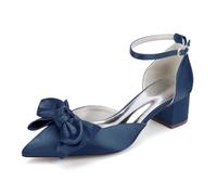 Donne Domande per Abiti da ospite per Le Pompe da Sera della Caviglia per Matrimoni,Dark Blue,35 EU