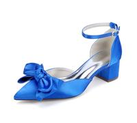 Donne Domande per Abiti da ospite per Le Pompe da Sera della Caviglia per Matrimoni,Royal Blue,35 EU