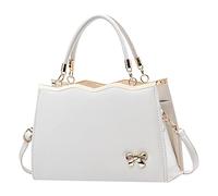 Donne Donna Trendy Bow Fashion Sport Messenger Borsa a Tracolla Chitarra Borse Gig Back Per 39, bianco, taglia unica