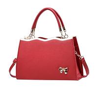 Donne Donna Trendy Bow Fashion Sport Messenger Borsa a Tracolla Chitarra Borse Gig Back Per 39, Vino, taglia unica