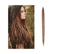 Donne Dreadlocks fatti a mano da 36 pollici Capelli 5 fili 1,0 cm Trecce sintetiche pre-ciclo all'uncinetto resistenti al calore Estensioni Dreadlock for capelli for le donne Uso quotidiano(Light Aubu