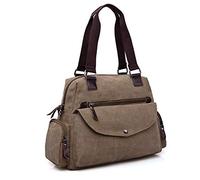 Donne e uomini d'affari di viaggio valigetta Agenzia di viaggi Viaggi borsa a tracolla di tela informale per affari/college/donne/uomini,cachi