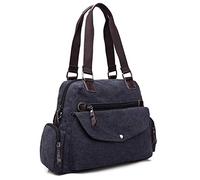 Donne e uomini d'affari di viaggio valigetta Agenzia di viaggi Viaggi borsa a tracolla di tela informale per affari/college/donne/uomini,nero