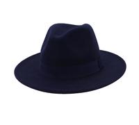Donne Elegante Flat Top Hat Fedora Traspirante Semplice Wide Brim Feltro di