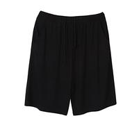 Donne Estate Sport Tinta unita Sottile Grandi Dimensioni Pantaloni Allentati Può Essere Indossato Fuori Cinque Pantaloni Pigiama Signore Abiti Da Notte, Nero , M