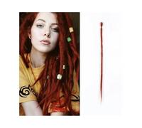Donne Estensioni dei dreadlock fatti a mano da 20 pollici 5 fili Chiusure di dreadlock sintetici Trecce all'uncinetto Capelli 1,0 cm Treccia di torsione finta Capelli Reggae Dreads Treccia Uso quotidi