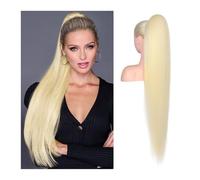 Donne Estensioni della coda di cavallo dritte #613 Estensioni dei capelli della coda di cavallo con disegno biondo candeggina 16-26 pollici Clip di coda di cavallo for capelli lunghi brasiliani di Rem