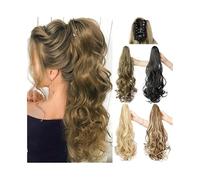 Donne Extension for capelli sintetici lunghi e ricci, ondulati, con clip a forma di artiglio, for coda cavallo, da donna, 24 pollici Uso quotidiano(2M33)