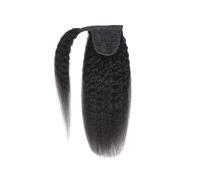 Donne Extension for coda di cavallo con capelli umani, ricci e lisci, clip in extension for Uso quotidiano(14inches)