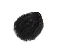 Donne Extension for coda di cavallo con coulisse e riccioli afro crespi, capelli umani, lunghezza 12-24 pollici, clip in extension for Uso quotidiano(22inches)
