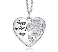 Donne Gioielli a Sospensione della Catena d'oro Decorate con Cristalli Cuore nella Collana di Rosa Mamma Bijoux Zwart