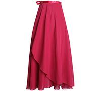 Donne Gonna Lunghezza Chiffon Grande Swing Allungabile E Sottile Pratica Vestiti Bodeaux