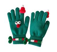Donne Guanti invernali - Modello cappello occhi Guanti di clima freddo Guanti di Natale | Guanti in tessuto cavo guanto dito per viaggi quotidiani di viaggio quotidiano | Inverno call, verde, Consulte