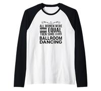 DONNE IMPARARE BALLROOM DANCING Danzatrice Foxtrot Valzer Tango Maglia con Maniche Raglan