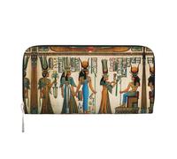 Donne in antico Egitto Stampa Donne Portafoglio Trendy Viaggi 7.9X3.9 "Casual Clutch Purse Regalo per le Signore, nero, Taglia unica, Arte