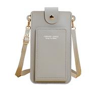 Donne In Pelle Artificiale Tinta Unita Hasp Operazione Trasparente Ccreen Borsa Del Telefono Borsa A Tracolla Borsa Messenger Bag Donne Valigetta, Grigio, Taglia unica