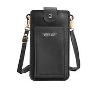 Donne In Pelle Artificiale Tinta Unita Hasp Operazione Trasparente Ccreen Borsa Del Telefono Borsa A Tracolla Borsa Messenger Bag Donne Valigetta, Nero , Taglia unica