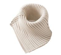 Donne Inverno A Costine Maglia Dolcevita Finto Collare Tinta Unita Staccabile Triangolare Sciarpa Scialle Avvolgere Scaldacollo Falso Mezza Camicia Camicetta Crop, Albicocca, Taglia unica