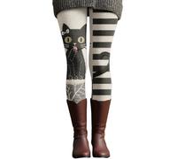 Donne Leggings Natale Divertenti per Natale Invernali Collant Termici Pantaloni Invernali Caldi per Taglie Forti a Vita Alta Leggings Push Up Corsa Contenitivi Pantaloni con Motivi Natalizi