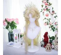 Donne Lungo Romantico Riccioli Parrucche Pittura A Olio Personaggio Acconciatura Principessa Costume Parrucca Con Frangia Riccia Halloween Cosplay Play (Oro)