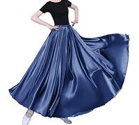 Donne lungo tulle retrò maxi tè lunghezza caviglia gonna lucida per danza del ventre costume Cosplay festa fine settimana festa cena, Blu scuro, Taglia Unica