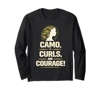 Donne Militari Soldato Donna Curls And Courage Maglia a Manica