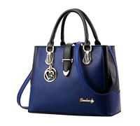 Donne Moda Ragazze Solido Fringe Spalla Zip Borse Elegante Donna Borsa Personalizzata Signore Borse Uomo Borse a Spalla, Blu, Taglia unica