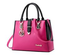 Donne Moda Ragazze Solido Gatto Fringe Spalla Zip Tote Borse Elegante Donna Tote Bag Custom Ladies Borsa Tracolla per Borse, Rosa acceso, Taglia unica
