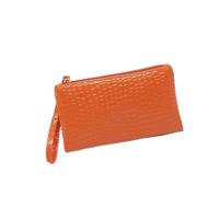 Donne Modello Coccodrillo PU Portafoglio Lungo Litchi Grano Coin Purse Femminile Borse Da Polso Tasca Del Telefono Della Chiusura Lampo, Arancione, 5 pz