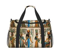 Donne nell'antico Egitto Stampa Uso quotidiano Borsone da viaggio Borsa da viaggio di grande capacità Borsa da viaggio Elegante borsa funzionale, nero, Taglia unica
