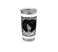 Donne nere che leggono libri bibliotecario afro capelli amante dei libri Bicchiere termico in acciaio inox doppia parete