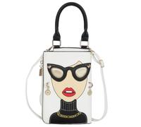 Donne Novità Signora faccia Borse a Tracolla Funky Pu Pelle Top Handle Borse Pochette per le Donne (bianco,Taglia unica)