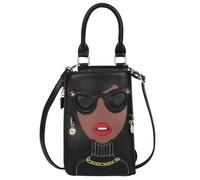 Donne Novità Signora faccia Borse a Tracolla Funky Pu Pelle Top Handle Borse Pochette per le Donne (nero,Taglia unica)