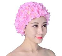 Donne Nuoto Cap - Donne Cappello Des Bagno | Strati Des Nuoto per le Donne | Elegante Donna Petalo Petalo Floreale Fatto A Mano | Top Bagno Retrò per Capelli Lunghi/Corti, Cappello