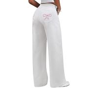 Donne PANTANI di Denim String SECIFICHE Jeans LAGGI BAGGERIO Jeans RACCOGNITO (White S) (S Bianco)