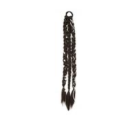 Donne Parrucca con treccia alla moda, trecce intrecciate fatte a mano, coda di cavallo alta, accessori for capelli, uso quotidiano, for ragazze allegre Uso quotidiano(Brownish Black)