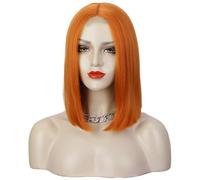 Donne Parrucca, Corta, Diritta E Liscia, Fascia for Capelli Da Donna Festa(Orange)