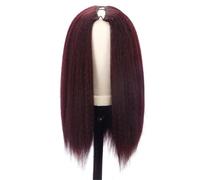 Donne Parrucca da donna con fascia for capelli lunghi lisci, naturalmente soffice, styling quotidiano Festa(Red)