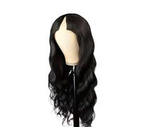 Donne Parrucca for capelli umani a onda corporea a densità 250 for donna con parte a V senza colla Natura Clip nera a metà Festa