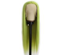 Donne Parrucca frontale in pizzo, fascia verde da donna for capelli lunghi lisci adatta for l'uso quotidiano durante le feste Festa
