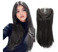 Donne Parrucca intera da donna, senza traccia, ristampata. I titoli di testa coprono i capelli bianchi in alto Festa(Nero)