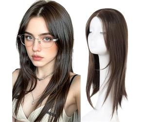 Donne Parrucca intera da donna, senza traccia, ristampata. I titoli di testa coprono i capelli bianchi in alto Festa(Natural)