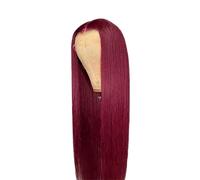 Donne Parrucche frontali in pizzo trasparente Borgogna 13x4 HD Capelli umani pre pizzicati dritti for donne nere Festa