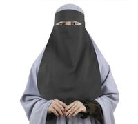 Donne Pieno Viso Niqab Musulmano Islamico Opaco Hijab Velo Medio Oriente Arabo Dubai Turchia Burqa Maschera Viso Morbido Traspirante, Grigio, Taglia unica